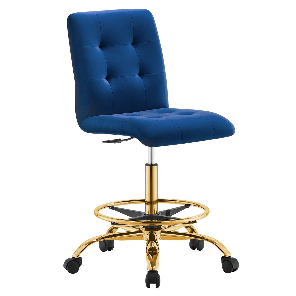 Prim Armless Performance Velvet Drafting Chair