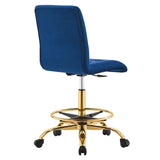 Prim Armless Performance Velvet Drafting Chair