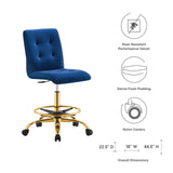 Prim Armless Performance Velvet Drafting Chair