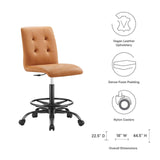 Prim Armless Vegan Leather Drafting Chair