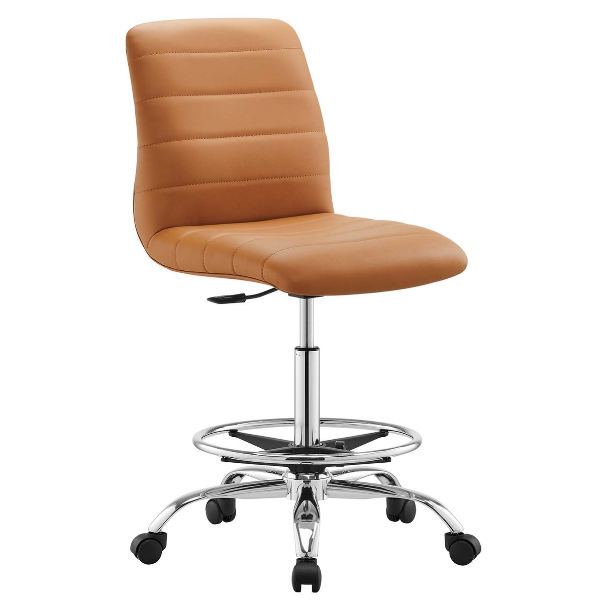 Ripple Armless Vegan Leather Drafting Chair