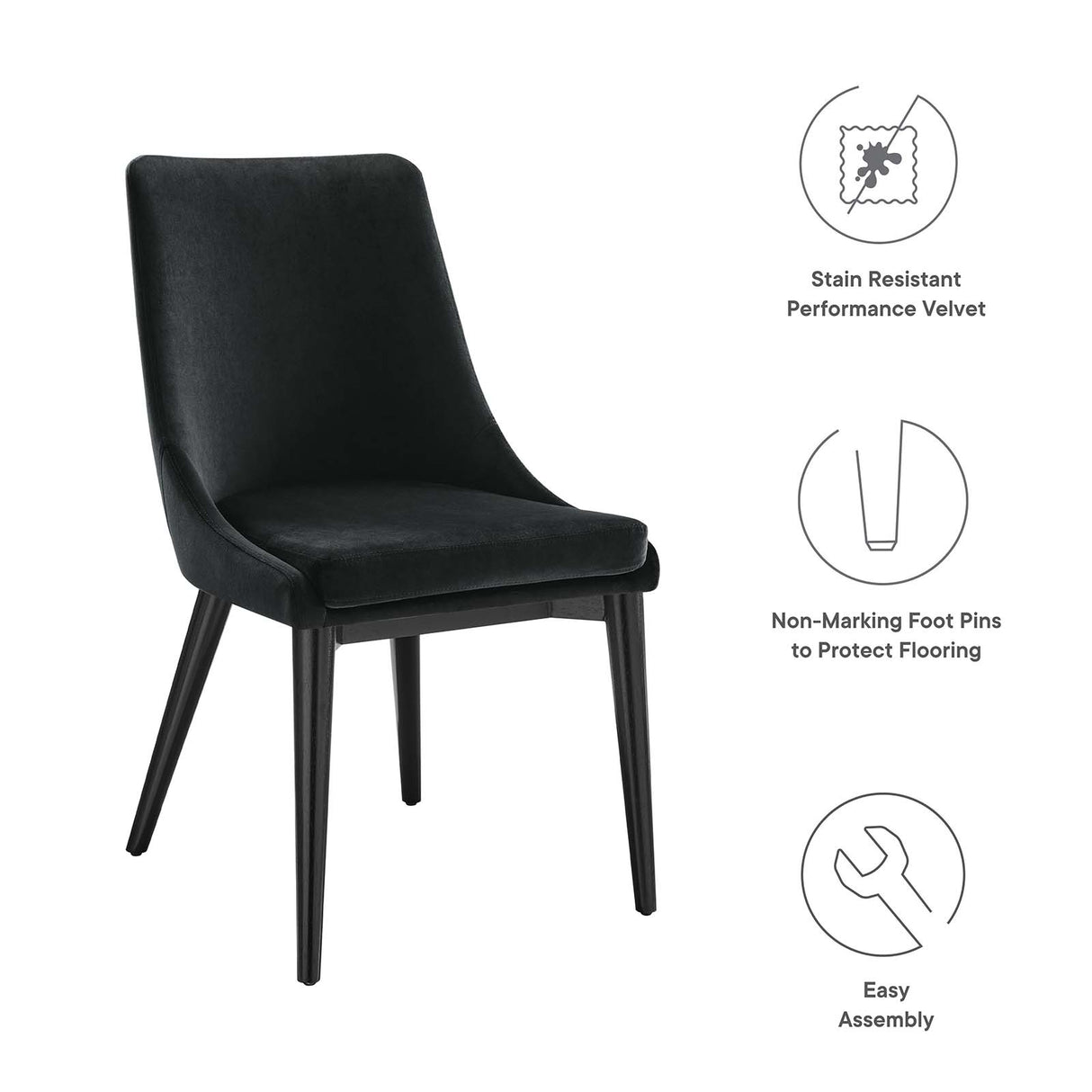 Viscount Performance Velvet Dining Chair