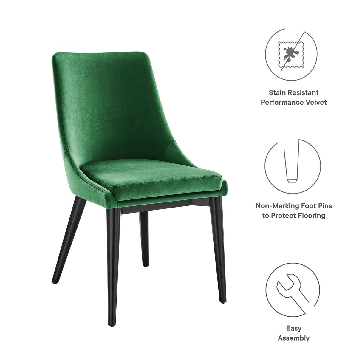 Viscount Performance Velvet Dining Chair