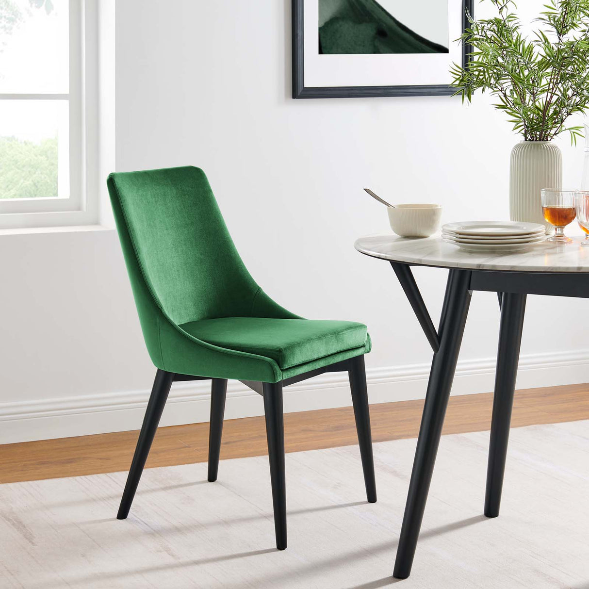 Viscount Performance Velvet Dining Chair