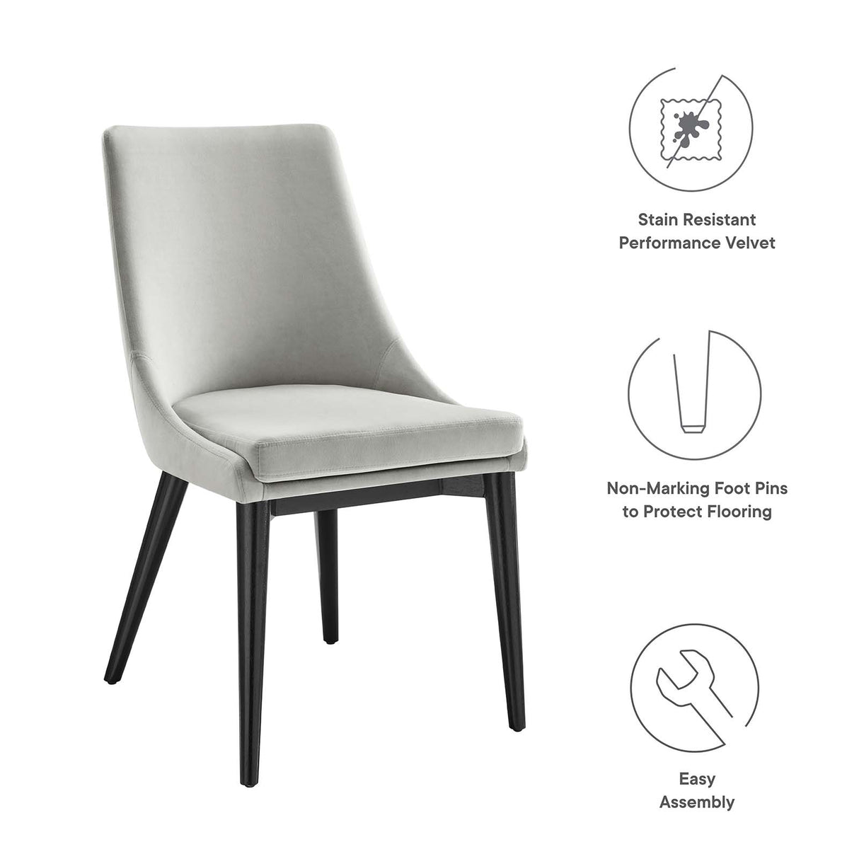 Viscount Performance Velvet Dining Chair