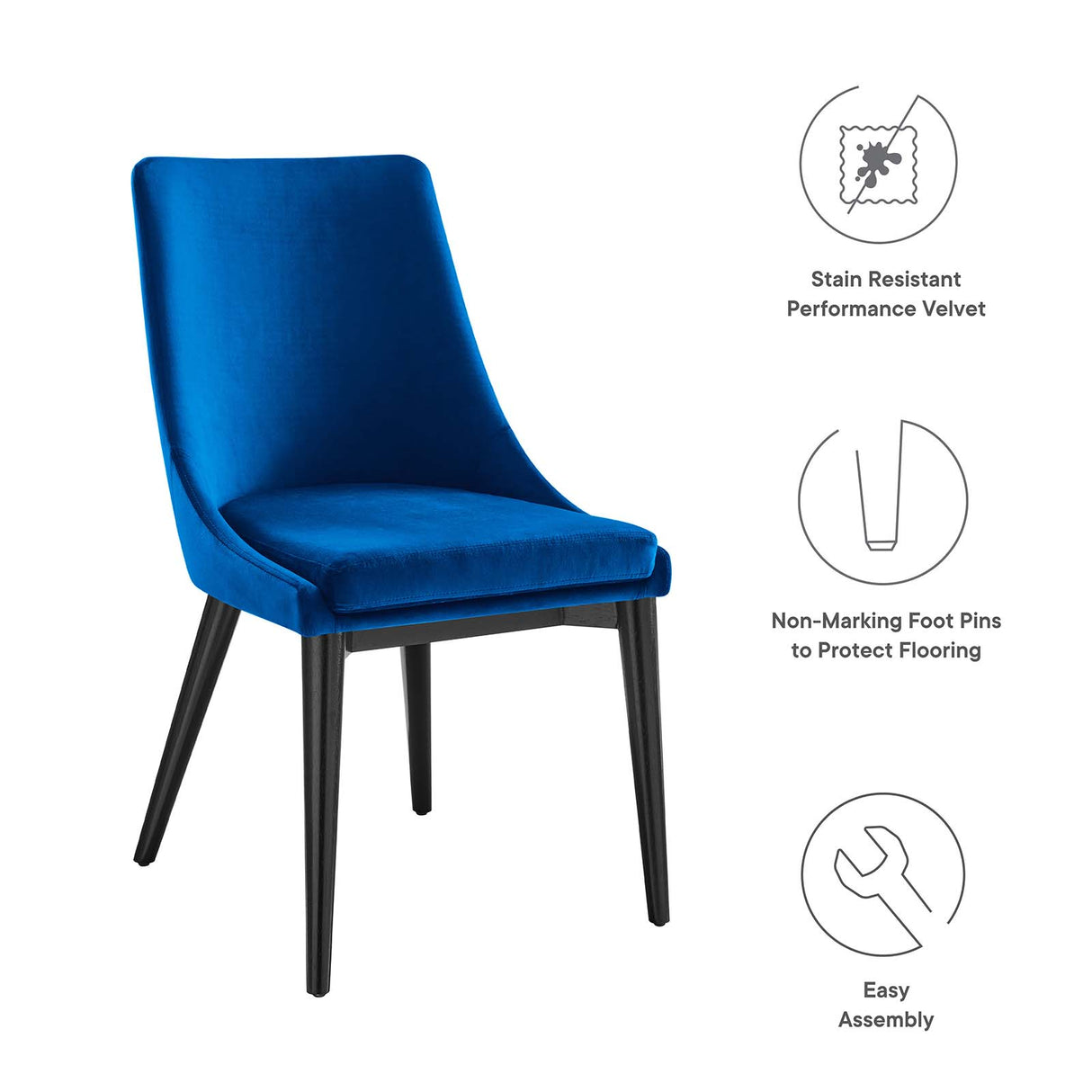 Viscount Performance Velvet Dining Chair