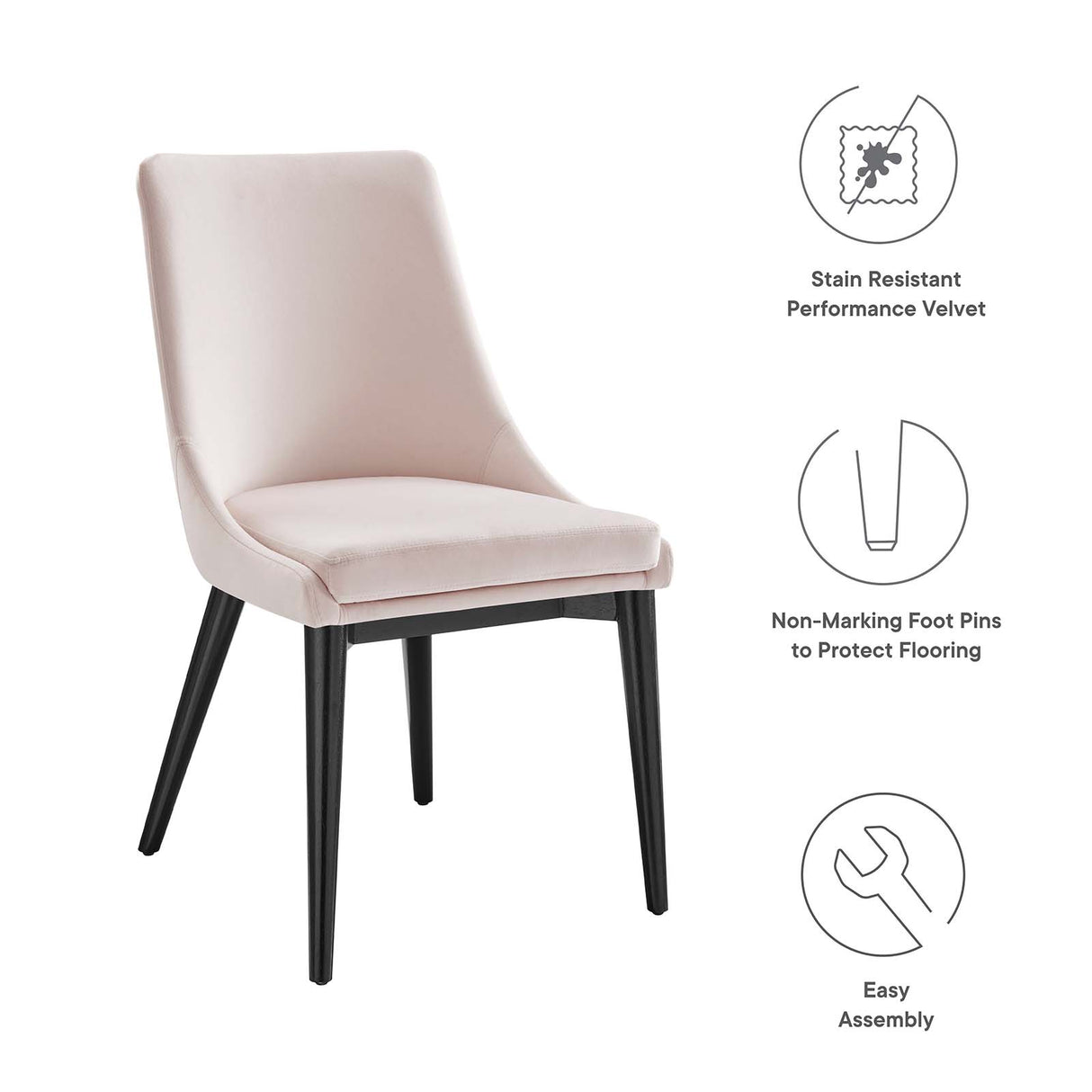 Viscount Performance Velvet Dining Chair