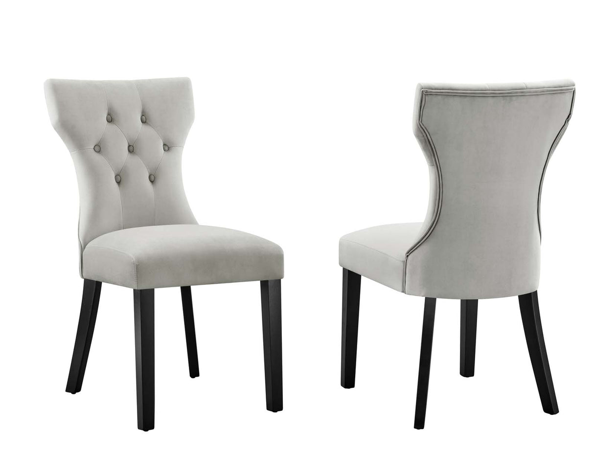 Silhouette Performance Velvet Dining Chairs - Set of 2