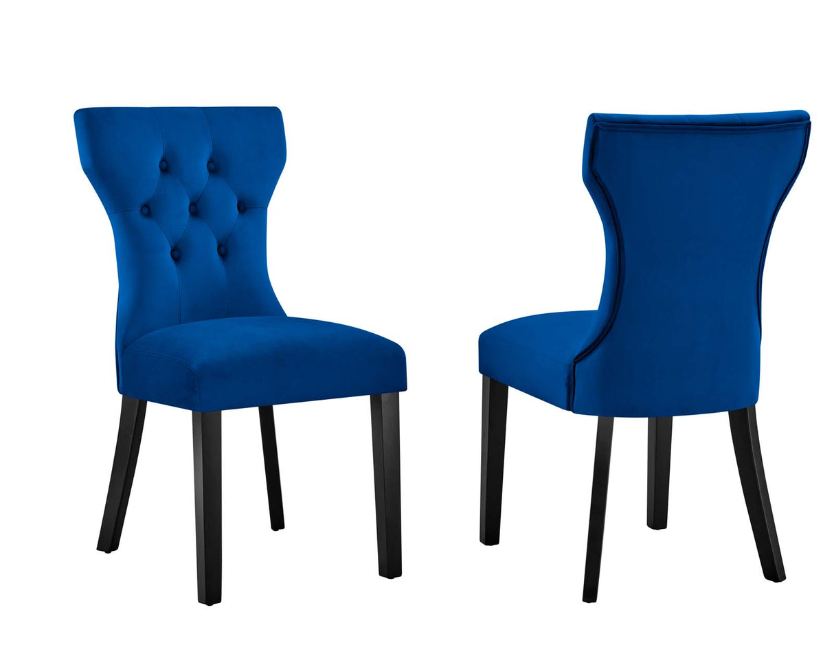 Silhouette Performance Velvet Dining Chairs - Set of 2