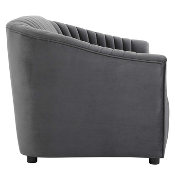 Announce Performance Velvet Channel Tufted Loveseat