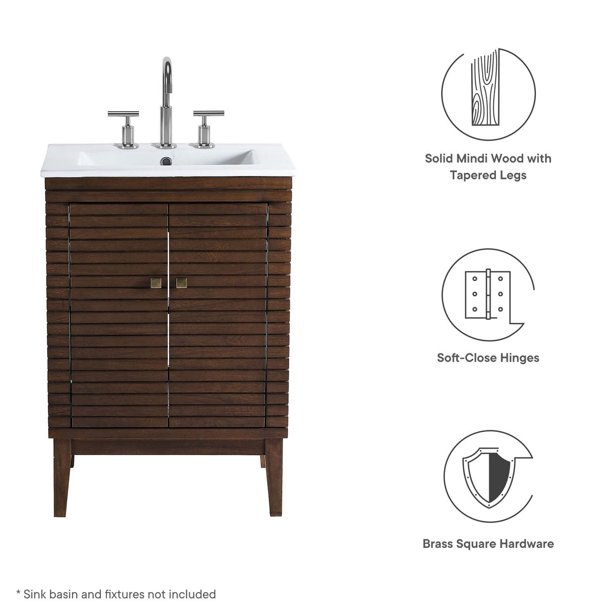 Ledger Wood Bathroom Vanity Cabinet (Sink Basin Not Included)