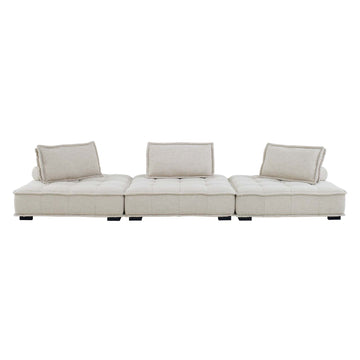 Saunter Tufted Fabric Fabric 3-Piece Sofa