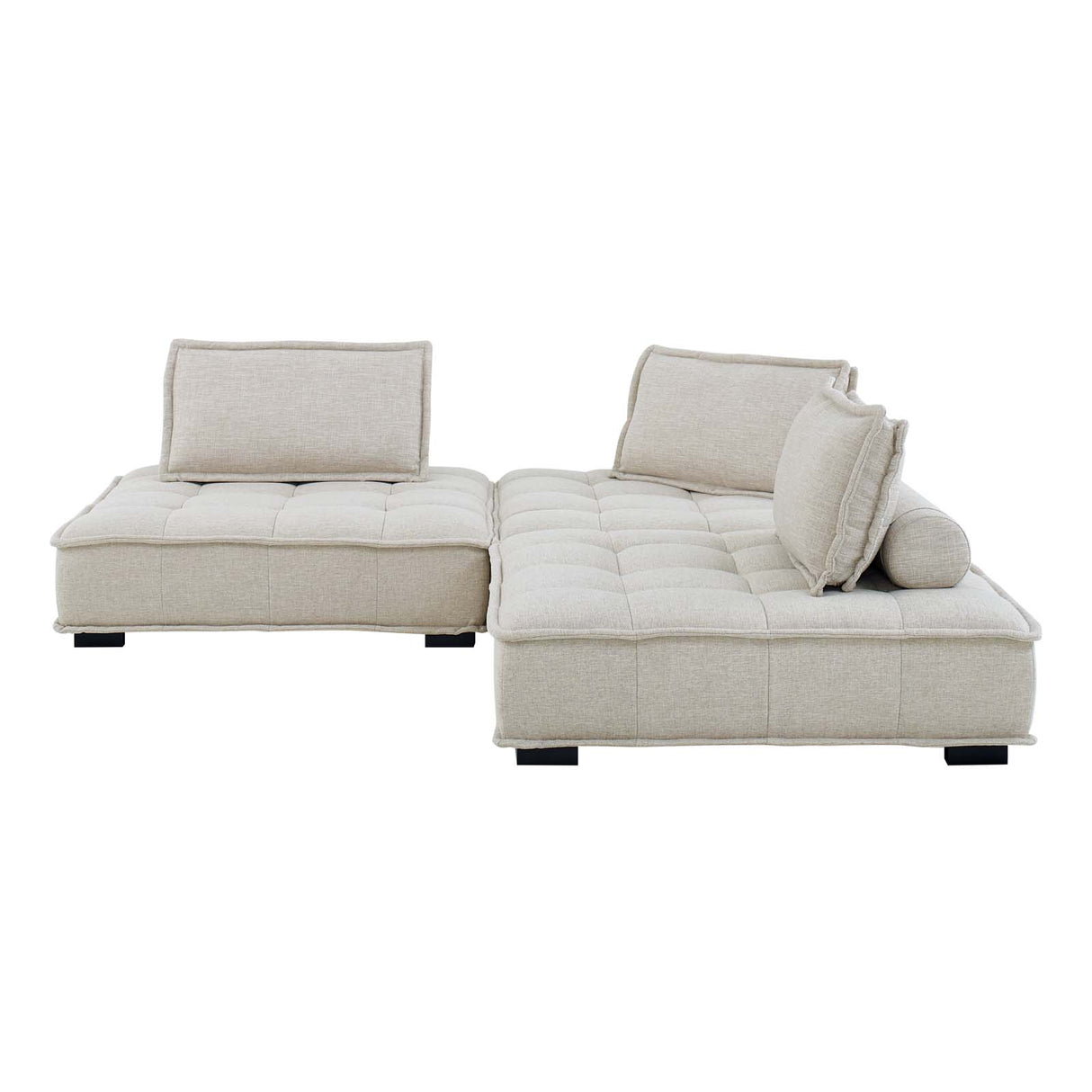 Saunter Tufted Fabric Fabric 3-Piece Sofa