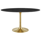 Lippa 54" Oval Artificial Marble Dining Table