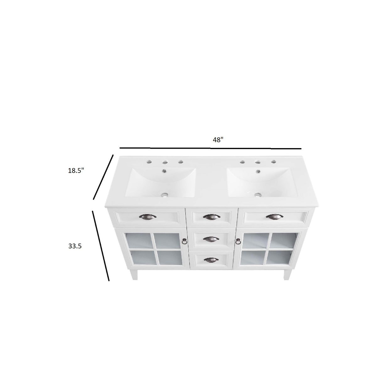 Isle 48" Double Bathroom Vanity Cabinet