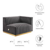 Conjure Channel Tufted Performance Velvet Right - Arm Chair - BUILDMYPLACE
