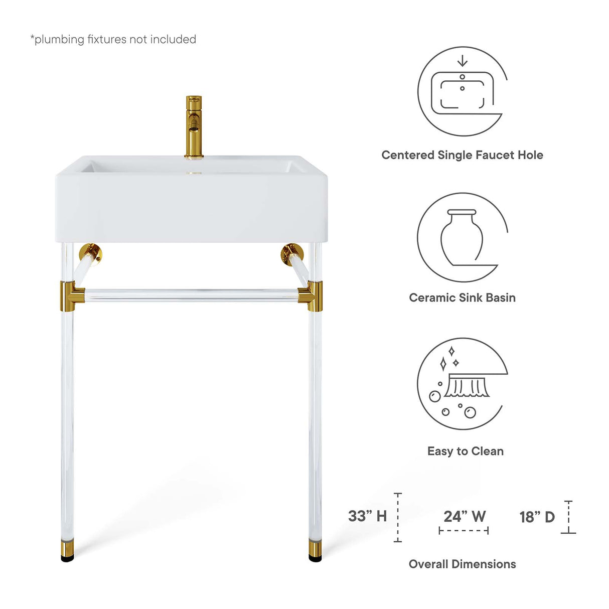 Redeem Acrylic Wall-Mount Bathroom Vanity