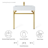 Redeem Wall-Mount Gold Stainless Steel Bathroom Vanity