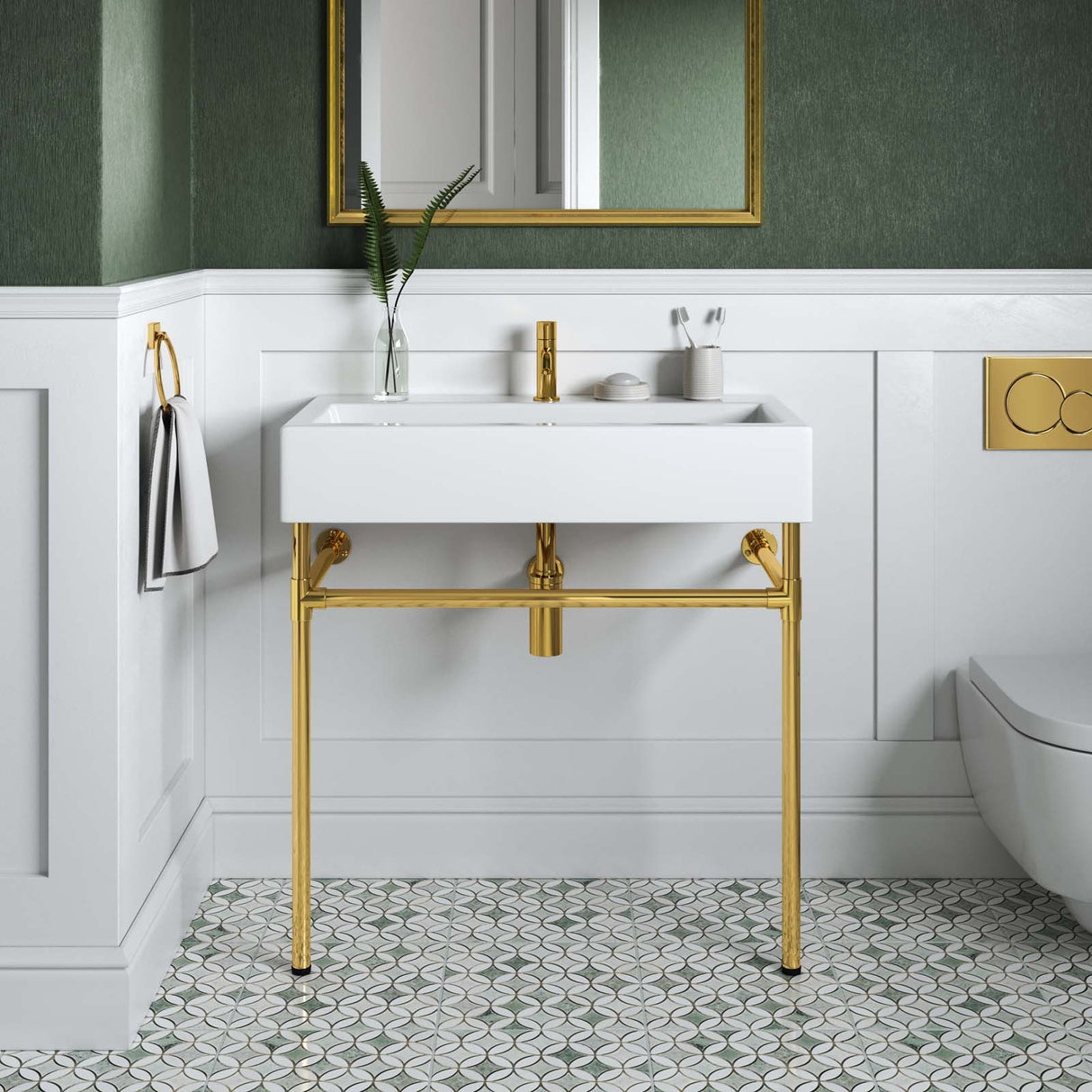 Redeem Wall-Mount Gold Stainless Steel Bathroom Vanity