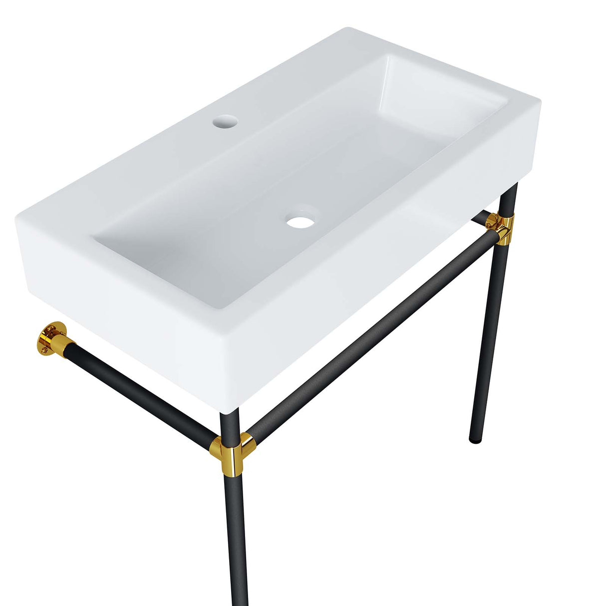 Redeem Black Stainless Steel Wall-Mount Bathroom Vanity