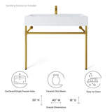 Redeem Wall-Mount Gold Stainless Steel Bathroom Vanity