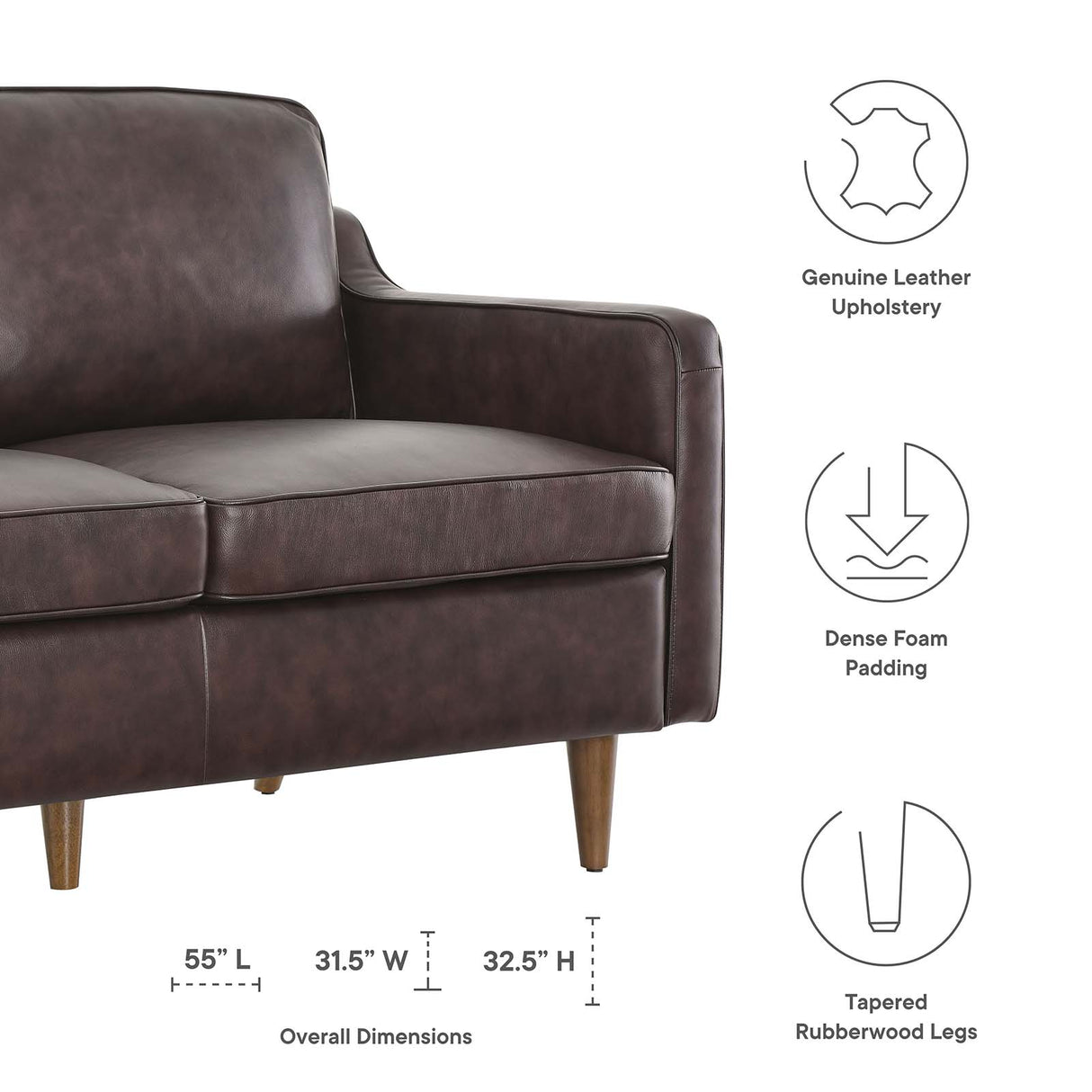 Impart Genuine Leather Loveseat