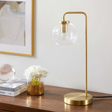 Silo Glass Globe Glass and Metal Table Lamp