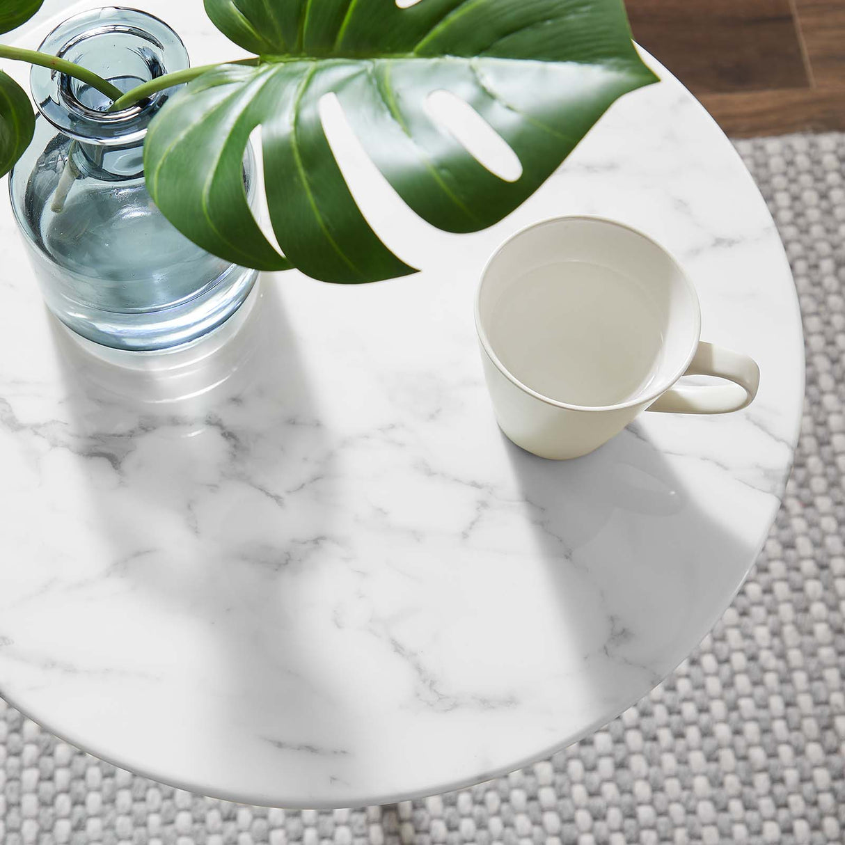 Lippa 20" Round Artificial Marble Side Table