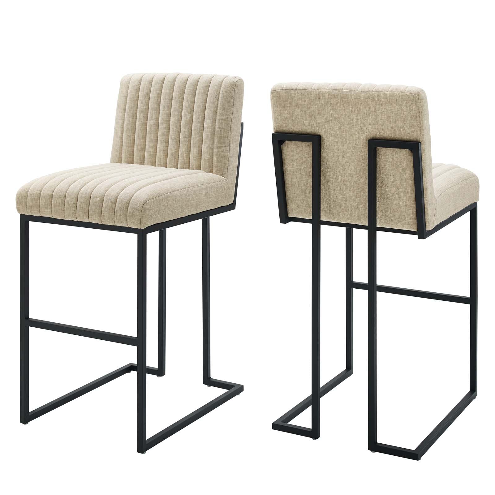 Indulge Channel Tufted Fabric Bar Stools