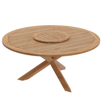 Wellspring 63" Outdoor Patio Teak Wood Dining Table