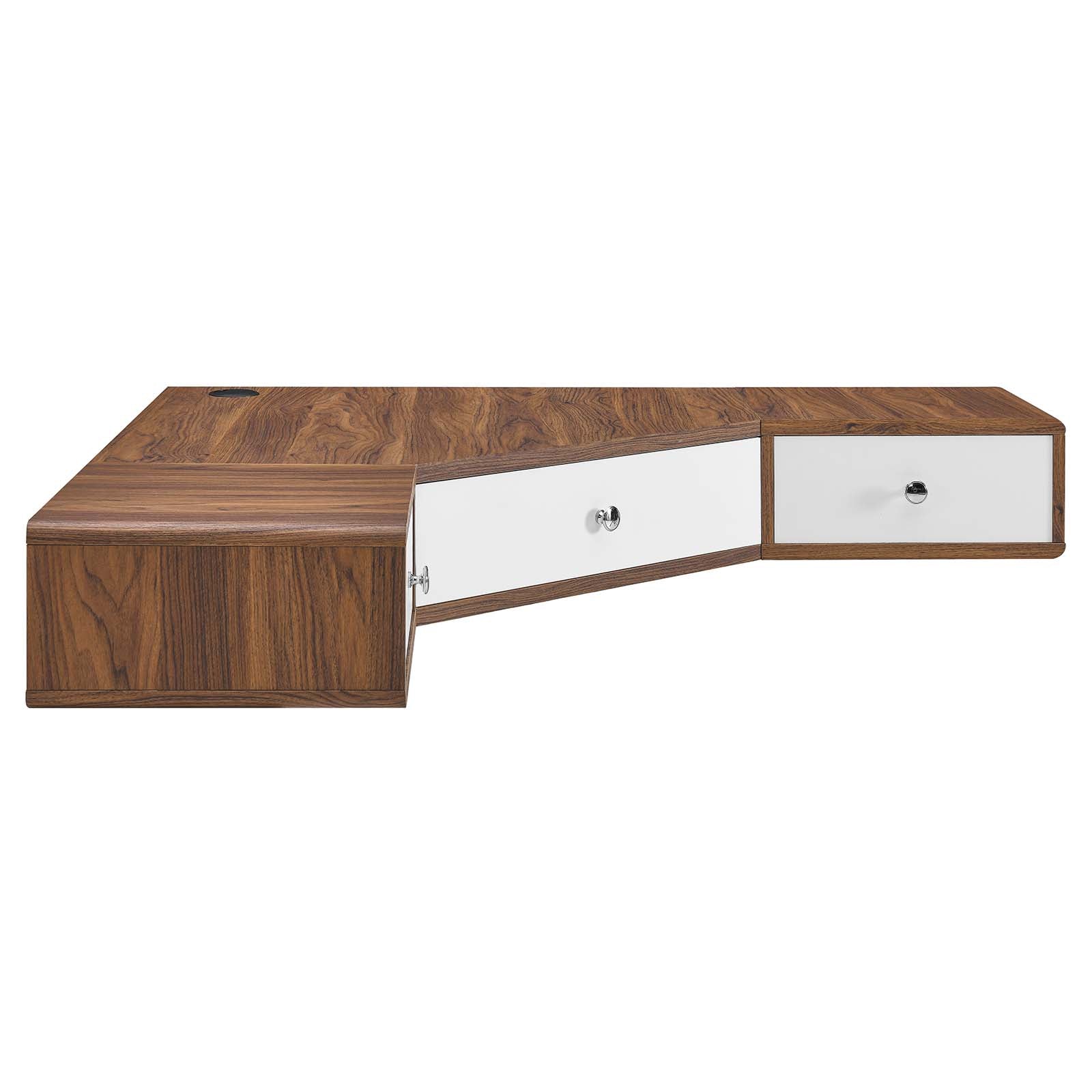 Transmit 47" Wall Mount Corner Walnut Office Desk