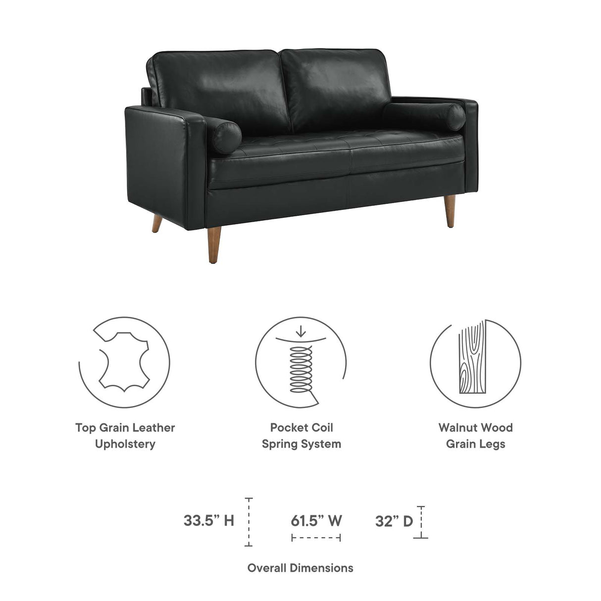 Valour Leather Loveseat