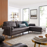 Valour 98" Leather Sectional Sofa