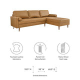 Valour 98" Leather Sectional Sofa