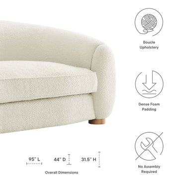 Abundant Boucle Upholstered Fabric Sofa