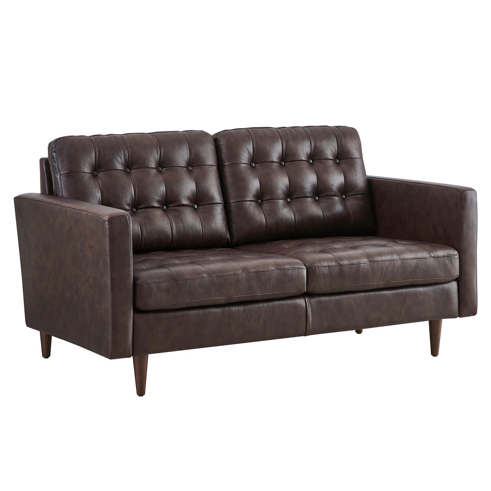 Exalt Tufted Leather Loveseat