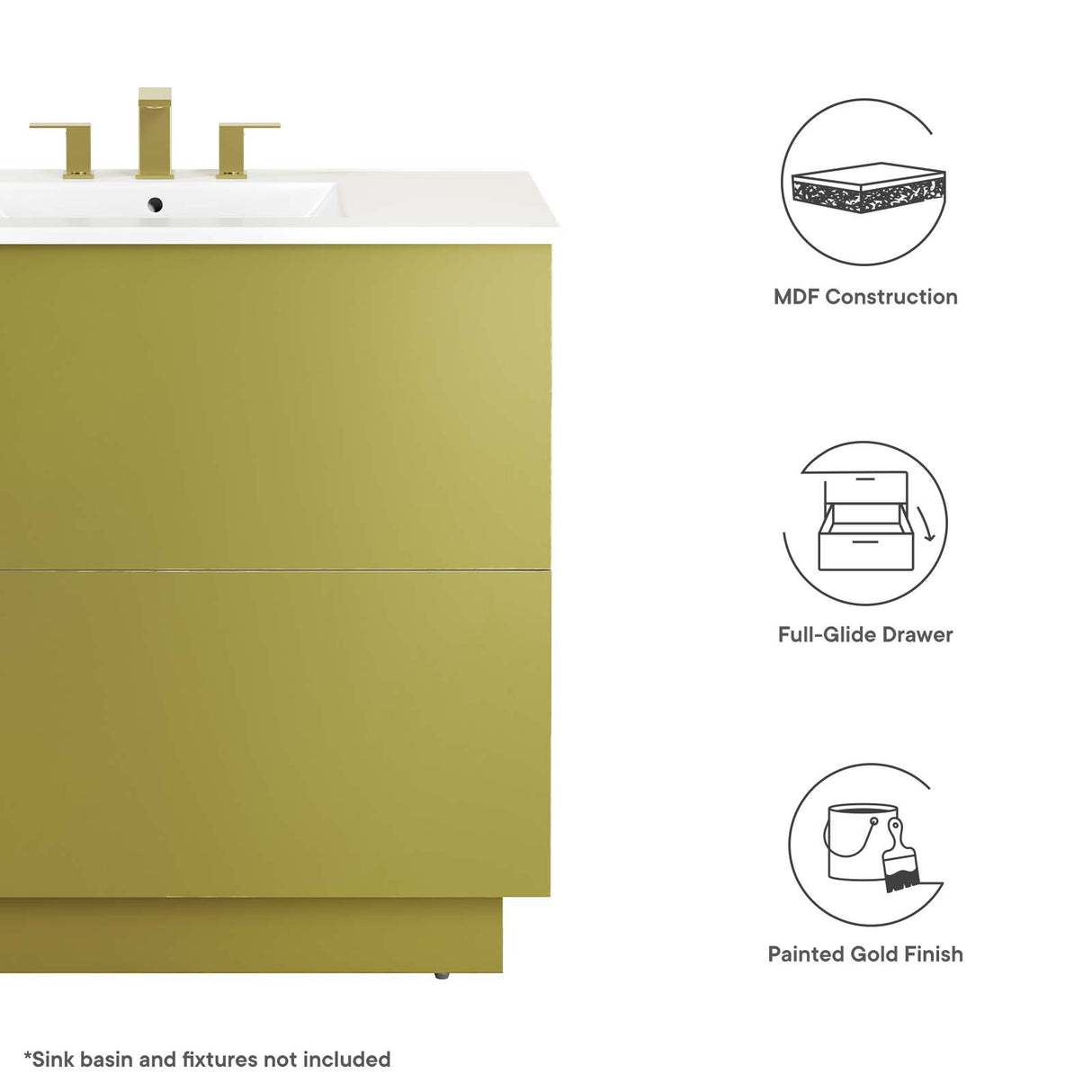 Quantum Bathroom Vanity Cabinet (Sink Basin Not Included)