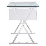 Sector 56" Glass Top Glass Office Desk