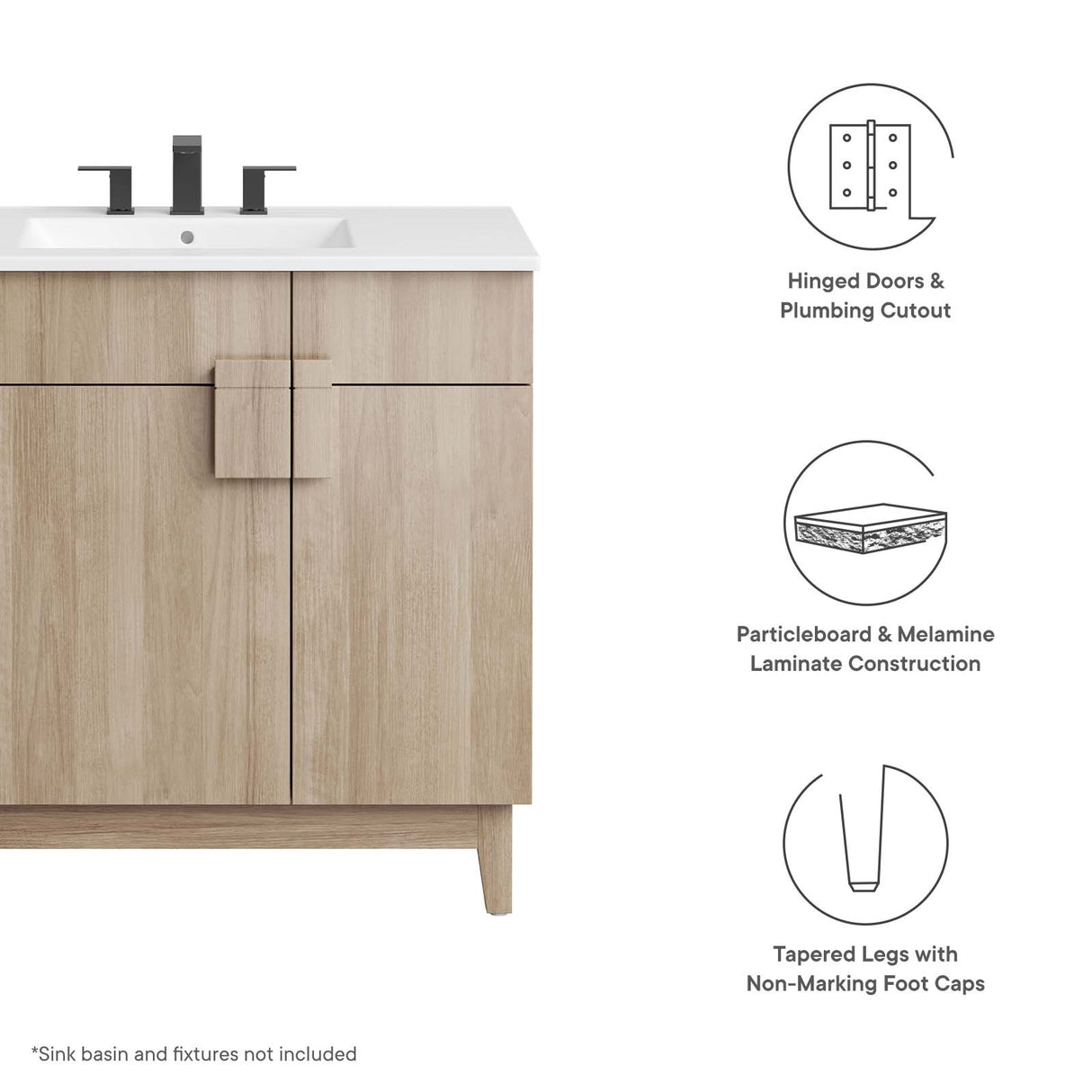 Miles 36" Bathroom Vanity Cabinet (Sink Basin Not Included)