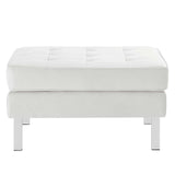 Loft Tufted Vegan Leather Sofa and Ottoman Set