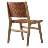 Saoirse Faux Leather Wood Dining Side Chair - Set of 2