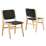 Saoirse Woven Rope Wood Dining Side Chair - Set of 2