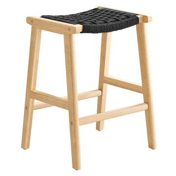 Saoirse Woven Rope Wood Counter Stool - Set of 2