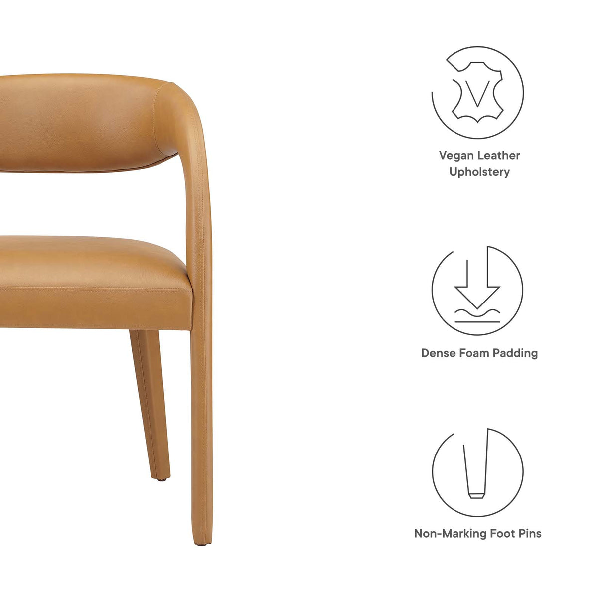 Pinnacle Vegan Leather Dining Chair Set of Two