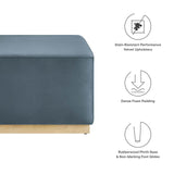 Tilden Large 28" Square Performance Velvet Upholstered Ottoman