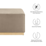 Tilden Large 28" Square Performance Velvet Upholstered Ottoman