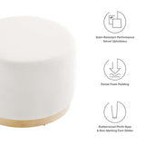 Tilden Large 23" Round Performance Velvet Upholstered Ottoman