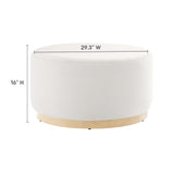 Tilden Large 29" Round Performance Velvet Upholstered Ottoman