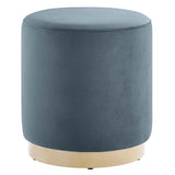 Tilden 16" Round Performance Velvet Upholstered Ottoman