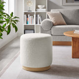 Tilden 16" Round Sherpa Upholstered Ottoman